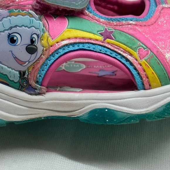 Paw Patrol Pink Glitter Sandals Toddler Size 6 Lights up - Picture 10 of 11